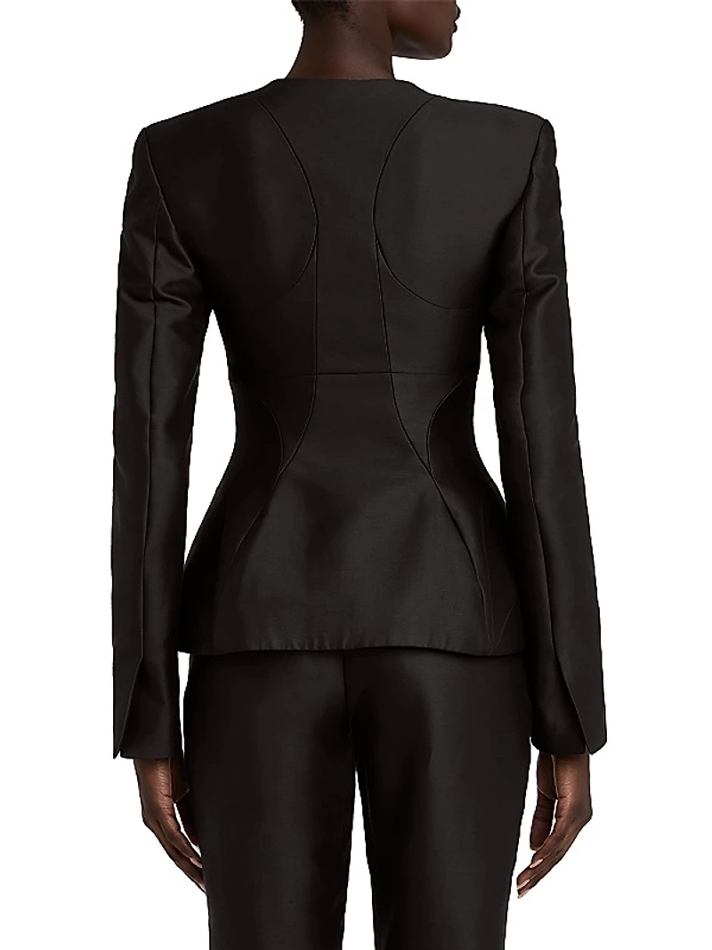 U-Turn Fitted Mikado Blazer