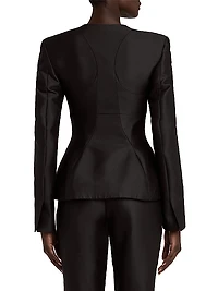 U-Turn Fitted Mikado Blazer