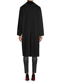 Faux Fur-Trim Wool Coat