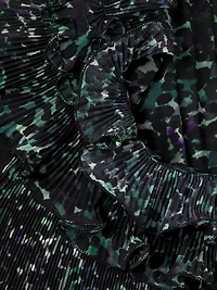 Emery Printed Ruffle Halter Blouse