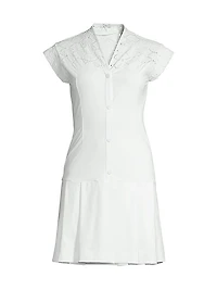 Lace Yoke Cap-Sleeve Minidress