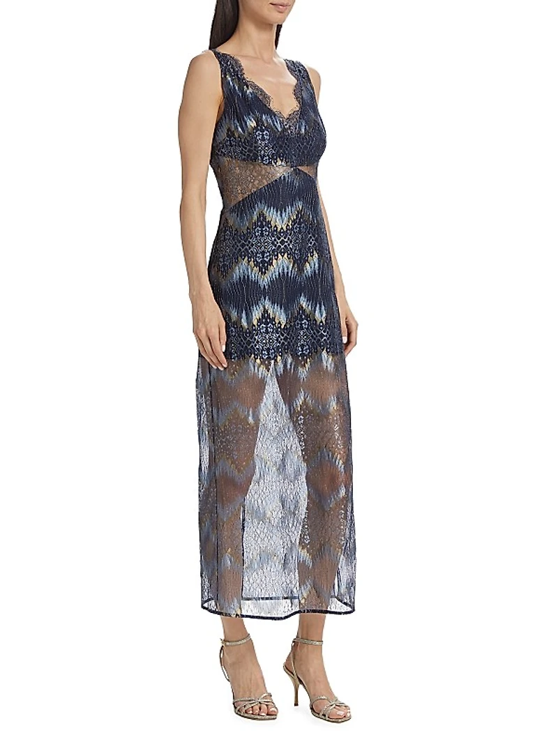 Lillian Lace-Trimmed Midi-Dress