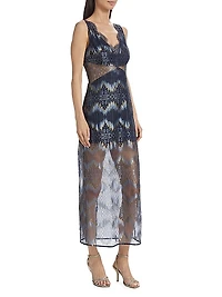 Lillian Lace-Trimmed Midi-Dress