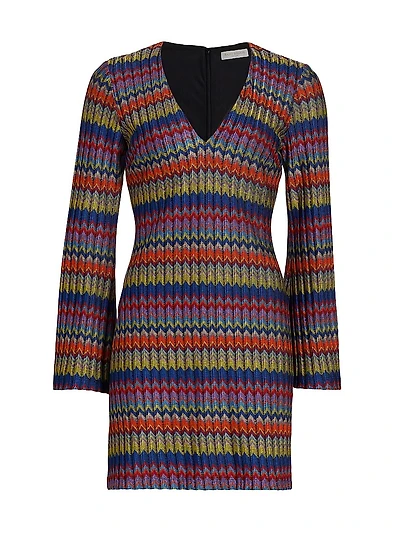 Maya Zigzag Flare-Sleeve Minidress