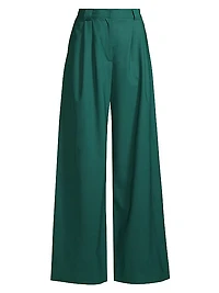 Simpatico Wide-Leg Wool Pants