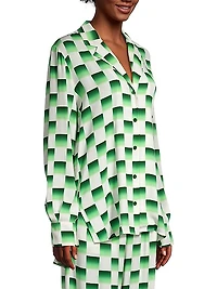 Odyssey Checkered Silk Blouse