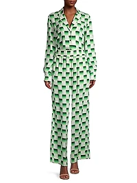 Odyssey Checkered Silk Blouse