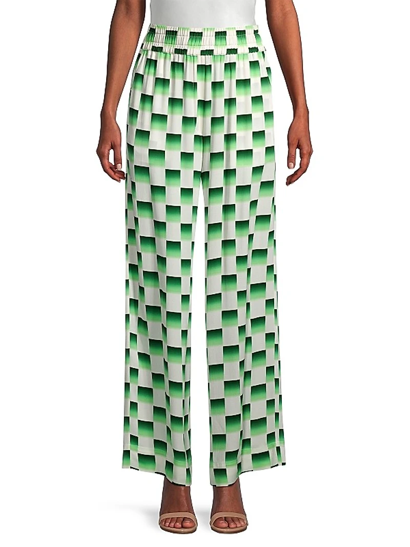 Odyssey Checkered Silk Pants