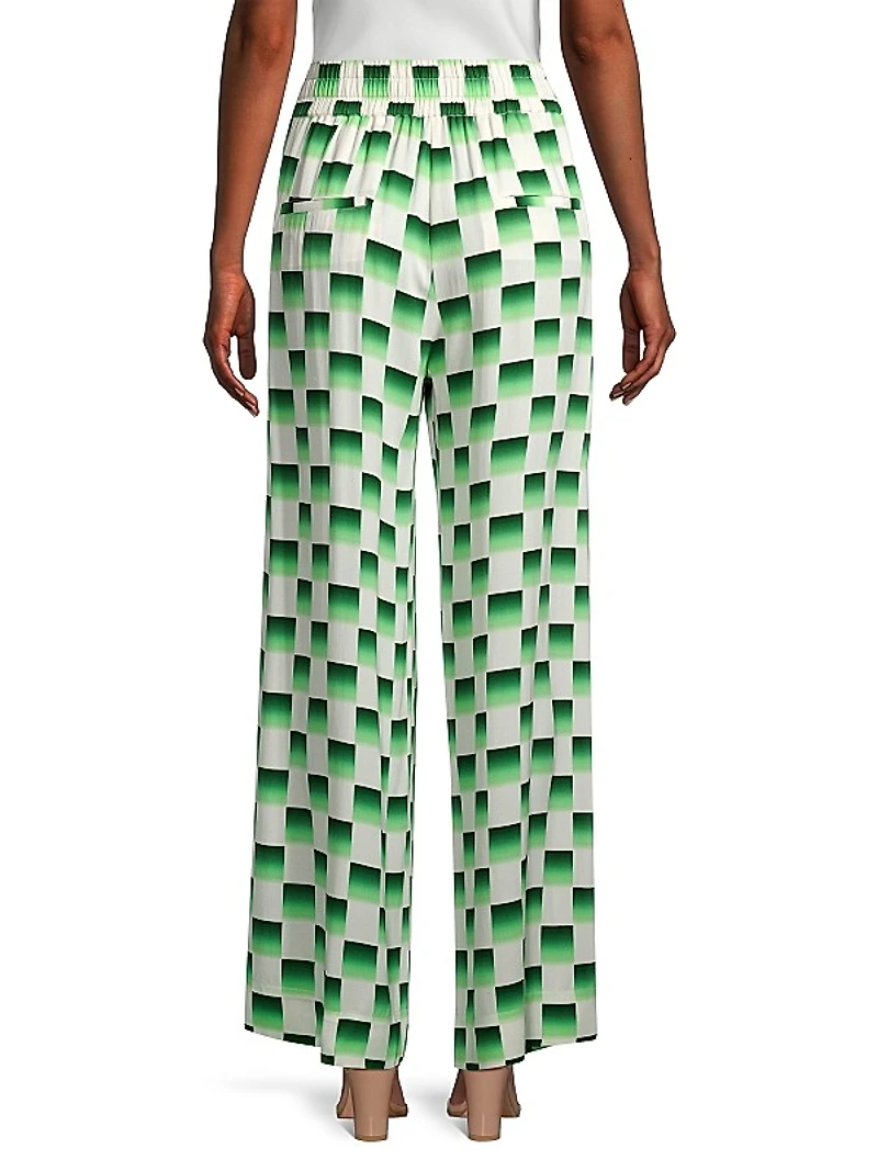 Odyssey Checkered Silk Pants