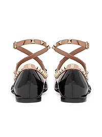 Rockstud Patent Leather Ballerinas