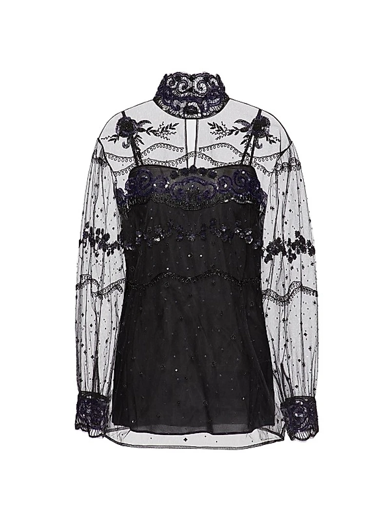 Tulle Illusione Embroidered Top
