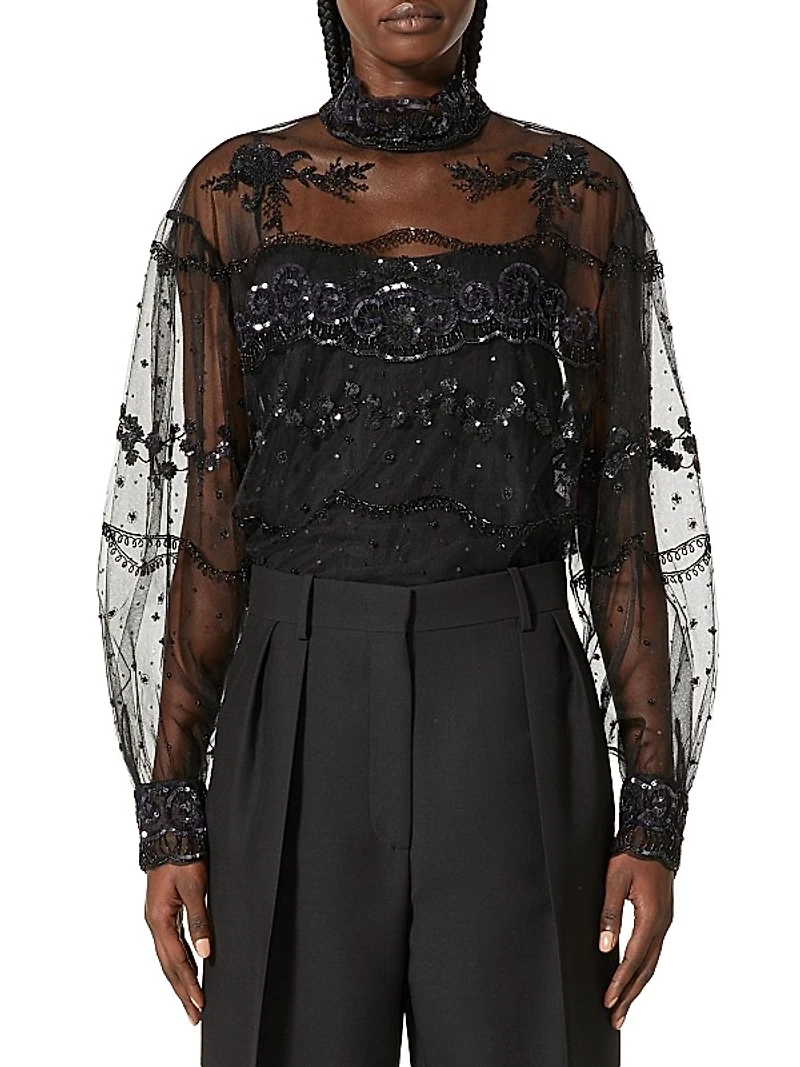 Tulle Illusione Embroidered Top