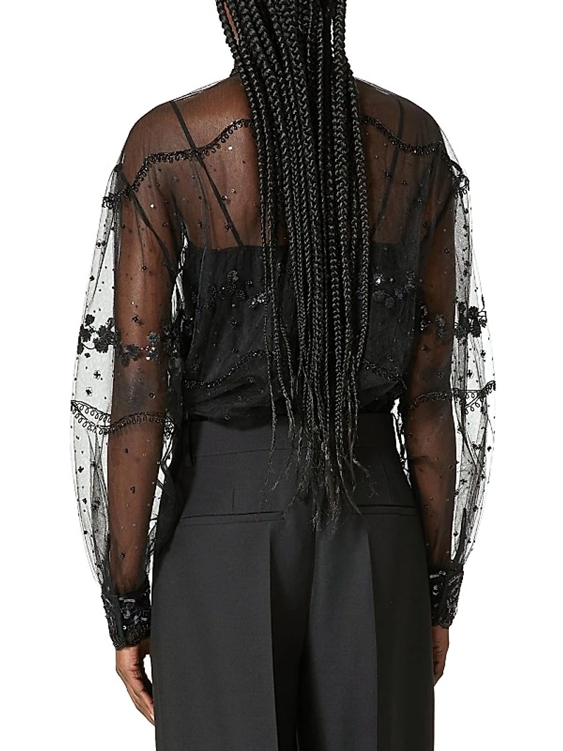 Tulle Illusione Embroidered Top