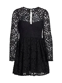 Lace Tie-Neck Minidress