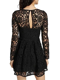 Lace Tie-Neck Minidress