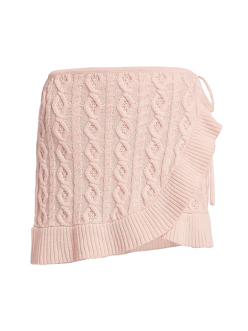 Gemma Cable-Knit Wrap Miniskirt