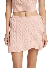 Gemma Cable-Knit Wrap Miniskirt