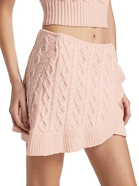 Gemma Cable-Knit Wrap Miniskirt