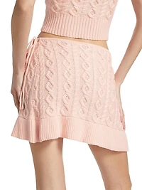 Gemma Cable-Knit Wrap Miniskirt