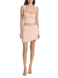 Gemma Cable-Knit Wrap Miniskirt