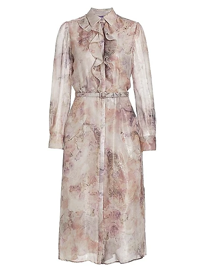 Bouquet Floral Chiffon Shirtdress