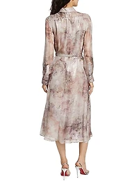 Bouquet Floral Chiffon Shirtdress
