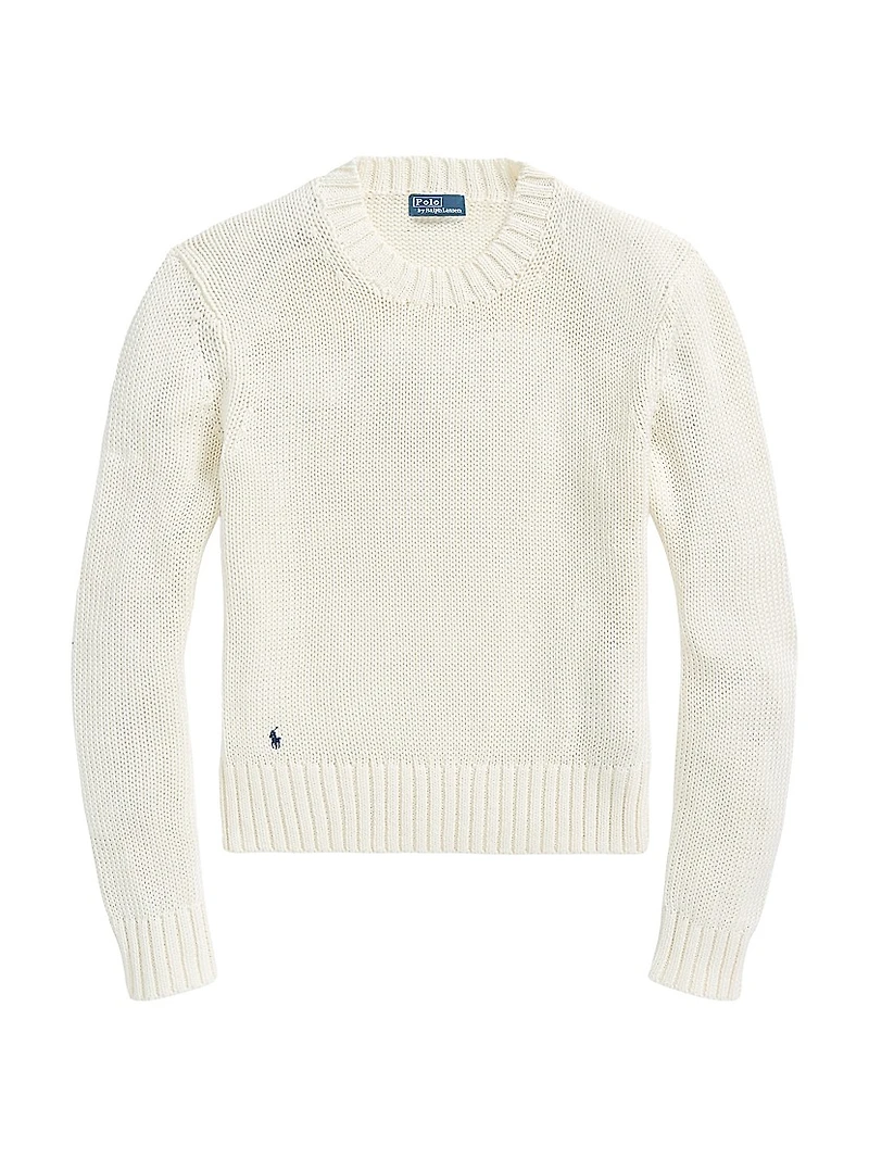 Cotton Shaker-Stitch Sweater