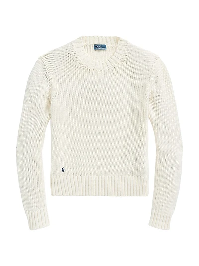 Cotton Shaker-Stitch Sweater
