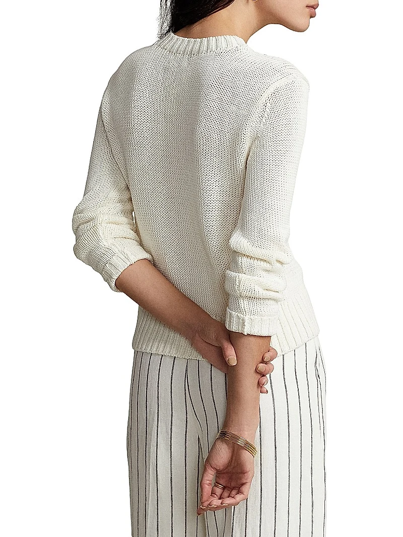 Cotton Shaker-Stitch Sweater