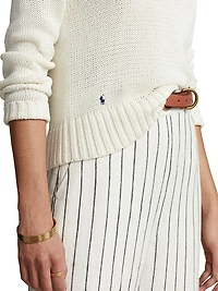 Cotton Shaker-Stitch Sweater