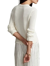 Cotton Shaker-Stitch Sweater