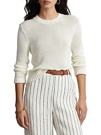 Cotton Shaker-Stitch Sweater