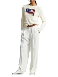 Flag Cotton Crewneck Sweater