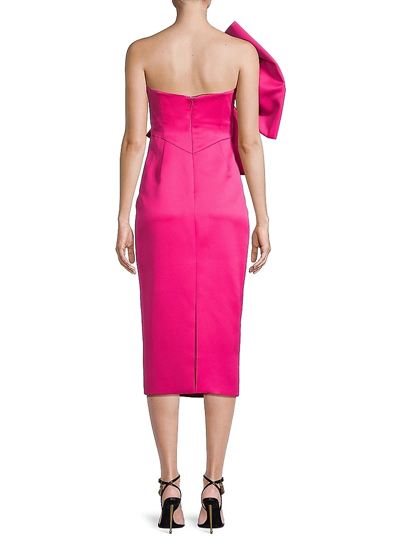 Strapless Bow Midi-Dress