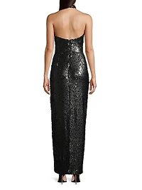 Sequined Halterneck Gown