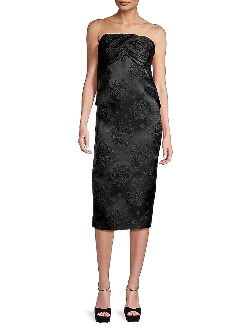 Loulou Draped Bow Midi-Dress