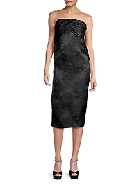 Loulou Draped Bow Midi-Dress