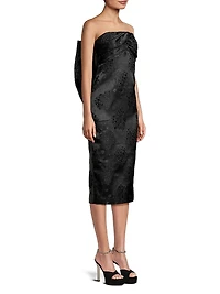 Loulou Draped Bow Midi-Dress