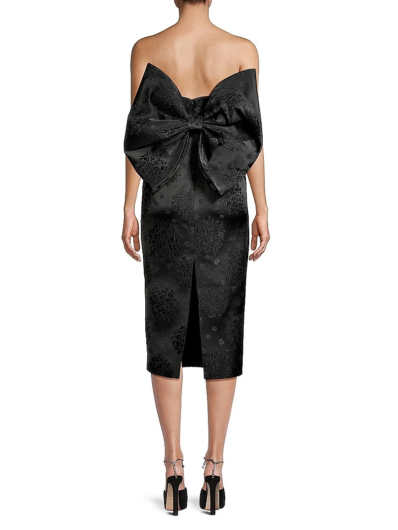 Loulou Draped Bow Midi-Dress