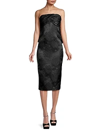 Loulou Draped Bow Midi-Dress