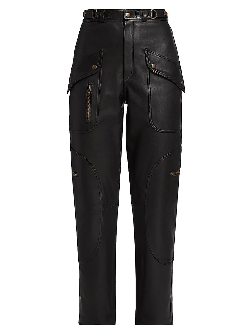 Racer Taper Leather Pants