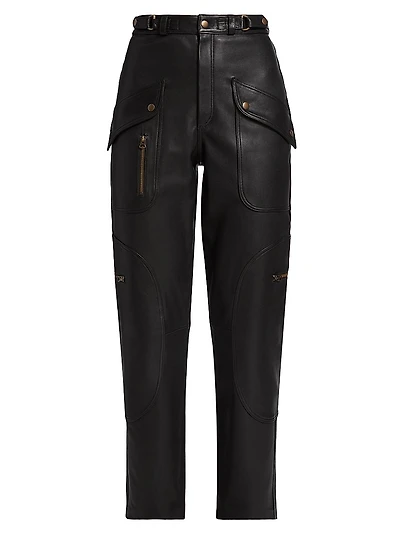 Racer Taper Leather Pants