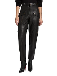 Racer Taper Leather Pants