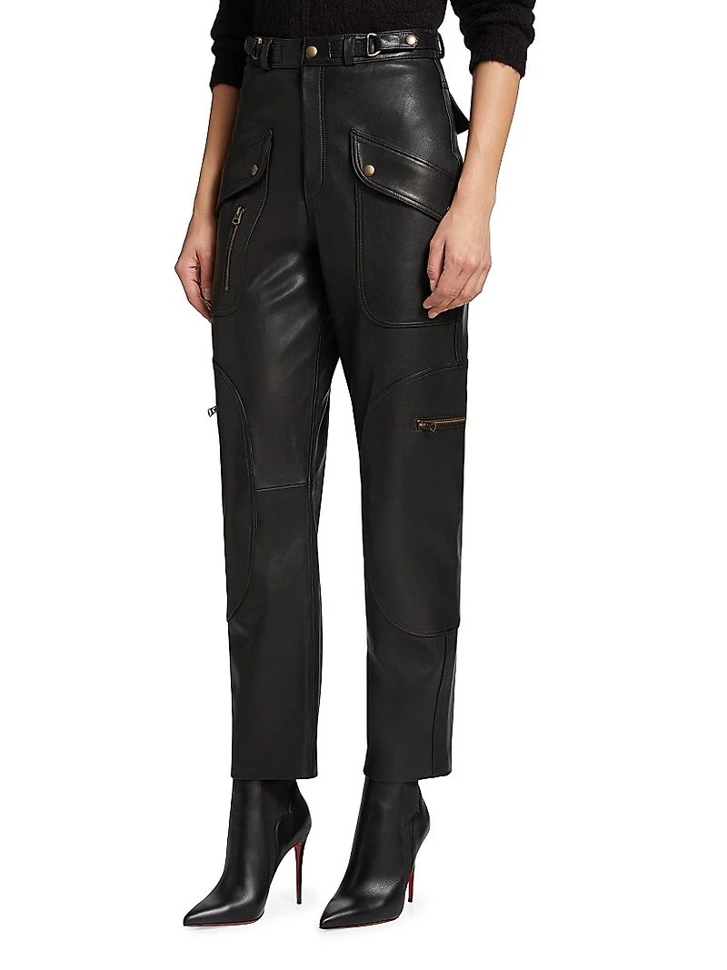 Racer Taper Leather Pants