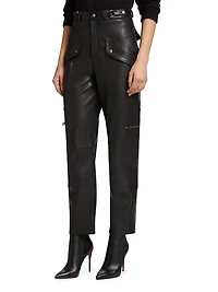 Racer Taper Leather Pants