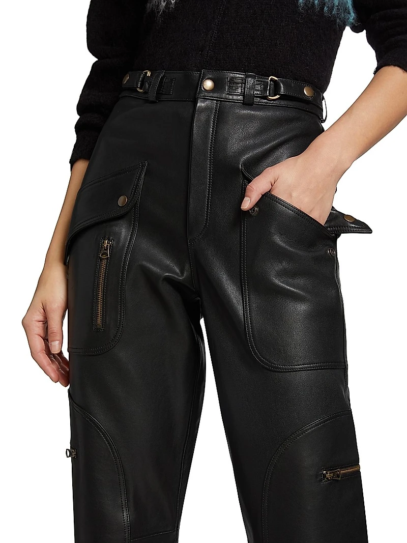 Racer Taper Leather Pants