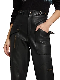 Racer Taper Leather Pants