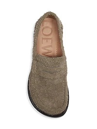 Loewe Tierra 40MM Leather Kitten-Heel Loafer Pumps