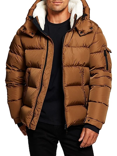 Frontier Shearling-Trimmed Down Jacket