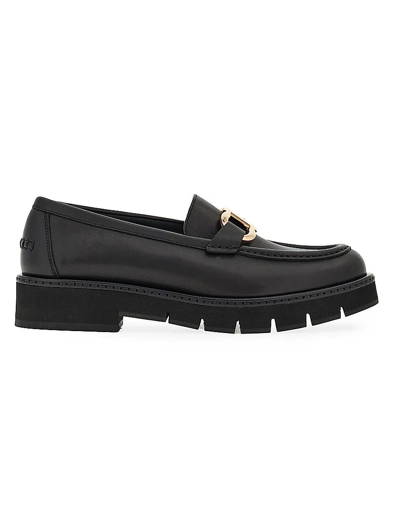 Maryan Leather Lug-Sole Loafers